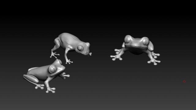 frog miniature 3D Model .c4d .max .obj .3ds .fbx .stl .blend 