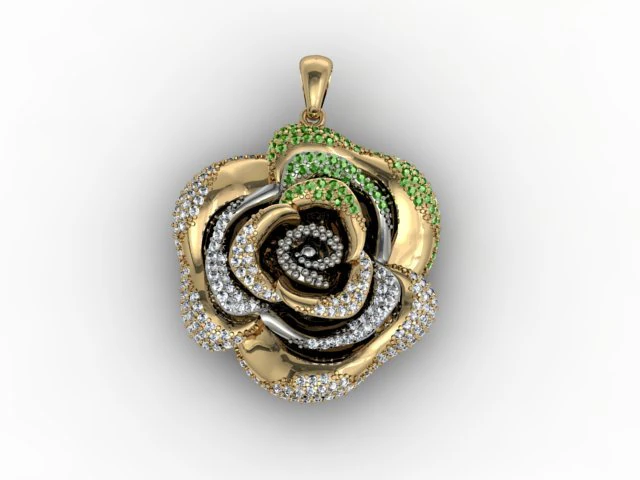 rose pendant 3D Print Model .c4d .max .obj .3ds .fbx .stl .blend 