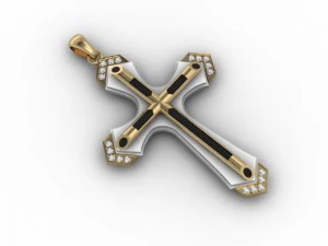jewelery cross enamel 3D Print Model