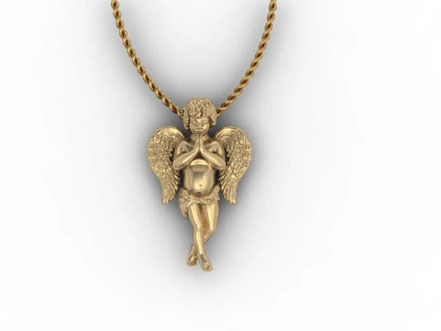 baby angel necklace 3D Print Model .c4d .max .obj .3ds .fbx .stl .blend