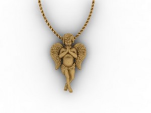 baby angel necklace 3Dプリントモデル