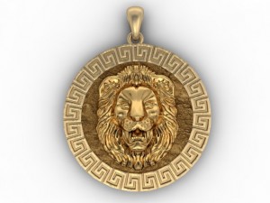 lion pendant Modello di stampa 3D