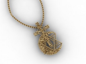 jewellery cross star moon pendant 3D Baskı Modeli