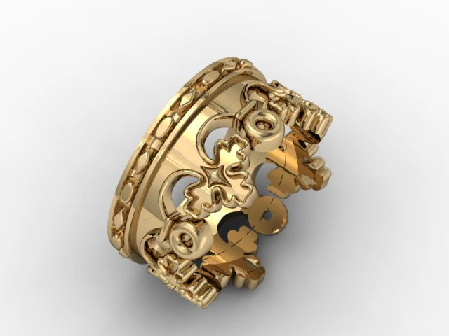 crown ring 3D Print Model .c4d .max .obj .3ds .fbx .stl .blend 