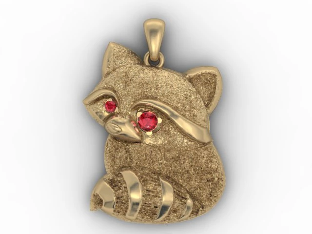 raccoon pendant 3D Print Model .c4d .max .obj .3ds .fbx .stl .blend 