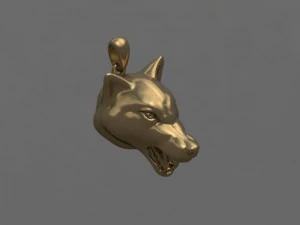 wolf pendant 3D Print Model