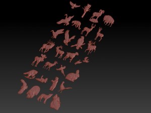 animals barelief pack Modèles 3D en vedette