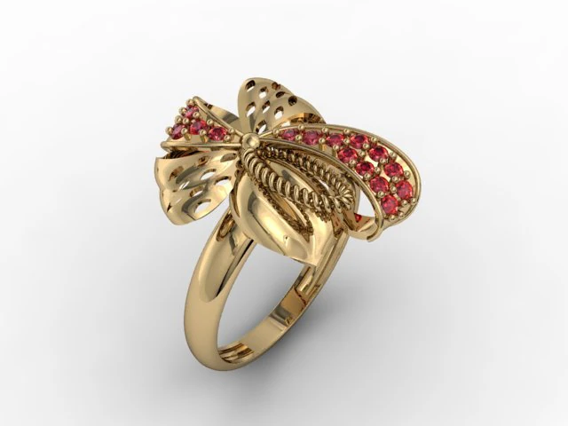 jewellery ring bow 3D Print Model .c4d .max .obj .3ds .fbx .stl .blend 