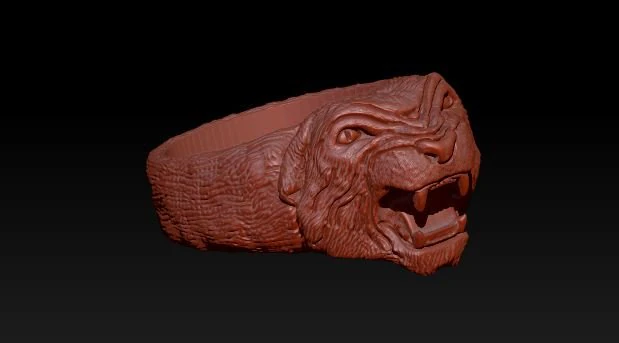 tiger ring 3D Print Model .c4d .max .obj .3ds .fbx .stl .blend 
