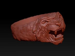 老虎戒指 3D 打印模型