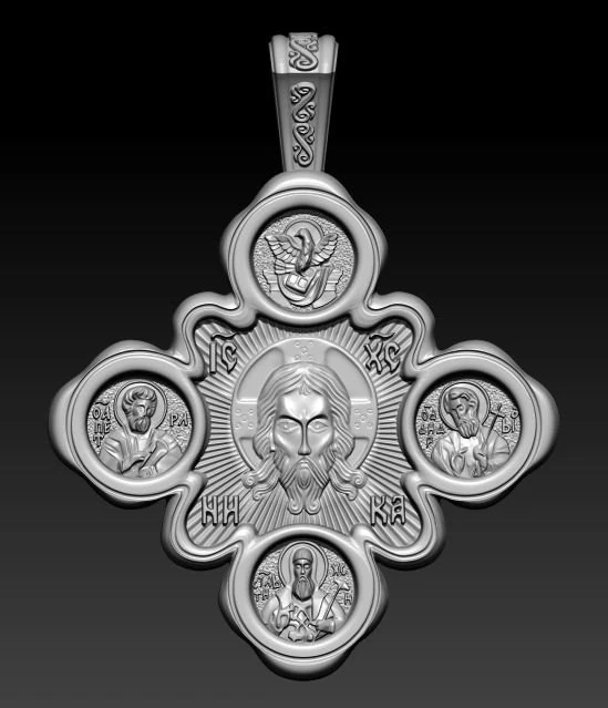 cross pendant 3D Print Model .c4d .max .obj .3ds .fbx .stl .blend 