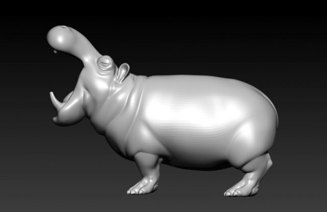 hippo Model 3D .c4d .max .obj .3ds .fbx .stl .blend 