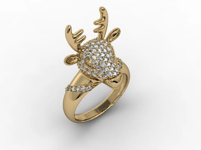 deer ring 3D Print Model .c4d .max .obj .3ds .fbx .stl .blend 