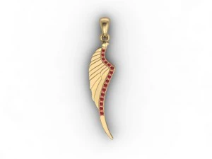 पंख लटकन 3D प्रिंट मॉडल