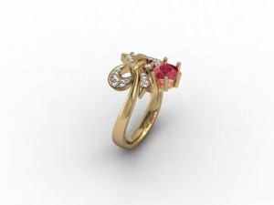 jewellery ring bow Modello di stampa 3D