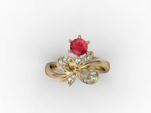jewellery ring bow Modello di stampa 3D