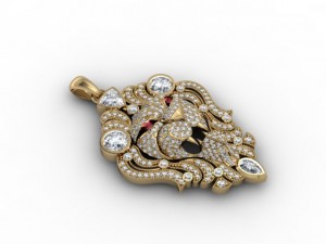 lion pendant 3D प्रिंट मॉडल