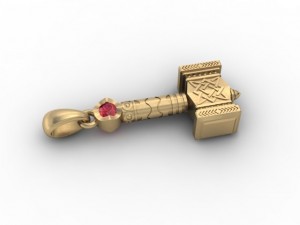 thor hammer pendant 3D-printmodel