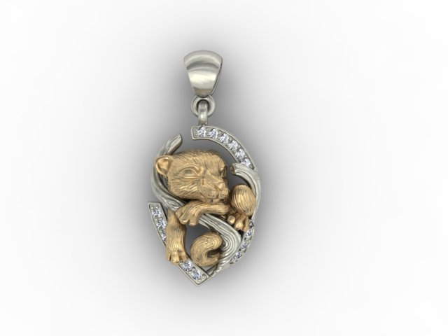 baby tiger necklace 3D printmodel .c4d .max .obj .3ds .fbx .stl .blend