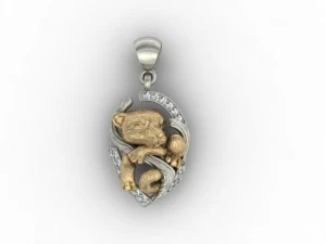 baby tiger necklace 3D Print Model
