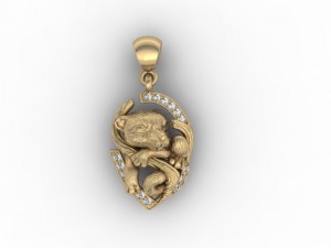 baby tiger necklace 3D printmodel