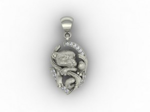baby tiger necklace 3D printmodel