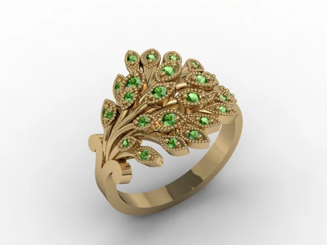 jewellery ring peacock 3D Print Model .c4d .max .obj .3ds .fbx .stl .blend 
