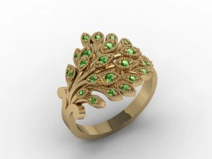 jewellery ring peacock 3D Print Model
