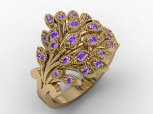 jewellery ring peacock 3D Print Model