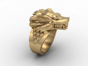 wolf ring 3D Print Model