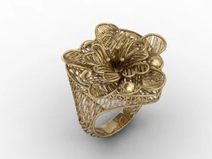 jewellery ring flower 3D Print Model