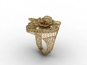 jewellery ring flower 3D Print Model