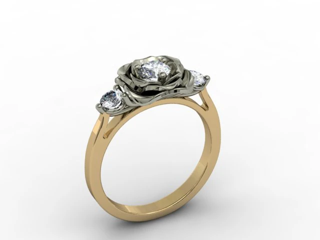 jewellery ring rose 3D Print Model .c4d .max .obj .3ds .fbx .stl .blend