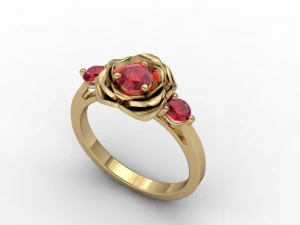 jewellery ring rose 3D Print Model