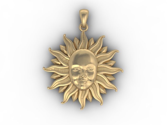 sun pendant 3D 打印模型 .c4d .max .obj .3ds .fbx .stl .blend