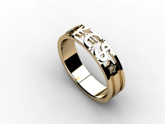 dollar euro ring 3D Print Model .c4d .max .obj .3ds .fbx .stl .blend 