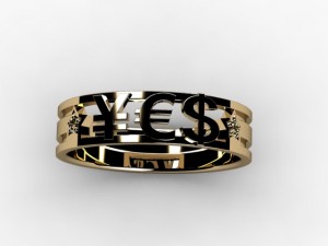 dollar euro ring 3D Print Model