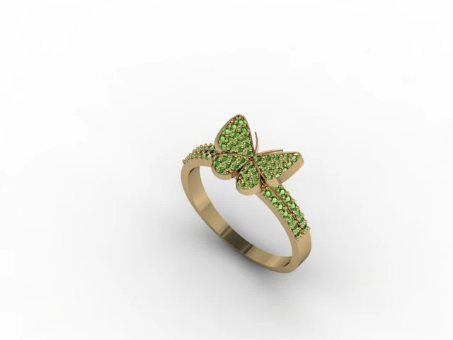 butterfly ring 3D Print Model .c4d .max .obj .3ds .fbx .stl .blend 