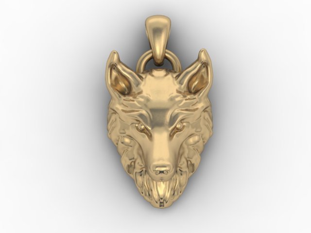 wolf pendant 3D 打印模型 .c4d .max .obj .3ds .fbx .stl .blend 