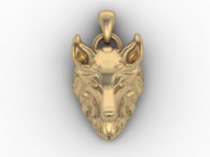 wolf pendant 3D Print Model