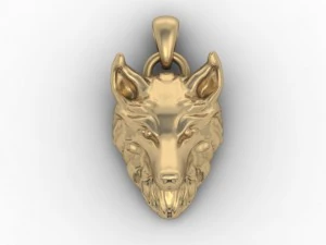 狼吊坠 3D 打印模型