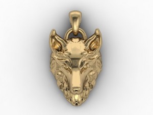 wolf pendant 3D 打印模型