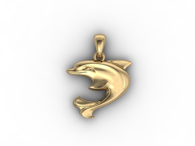 dolphin pendant 3D Print Model .c4d .max .obj .3ds .fbx .stl .blend 