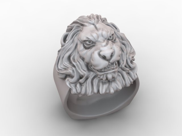 lion ring Model do druku 3D .c4d .max .obj .3ds .fbx .stl .blend