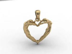 ハートペンダント 3Dプリントモデル