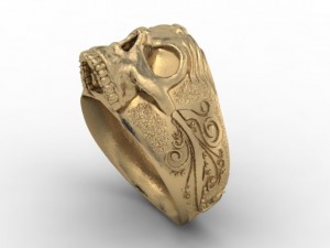 jewellery ring skull Model do druku 3D