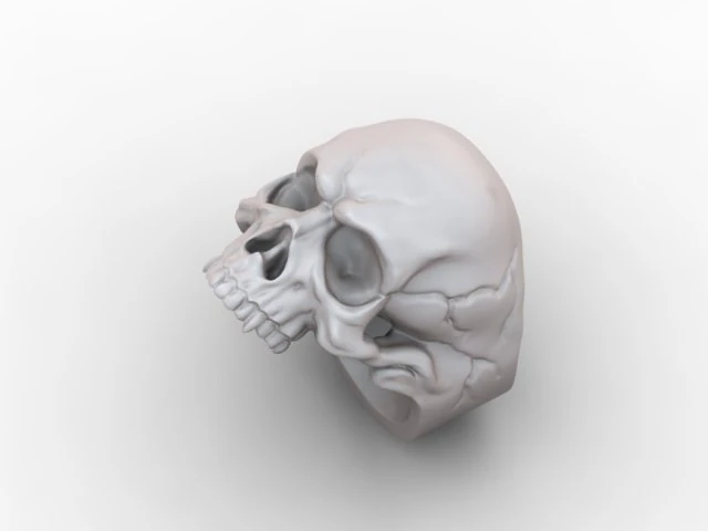 skull ring 3D Print Model .c4d .max .obj .3ds .fbx .stl .blend 