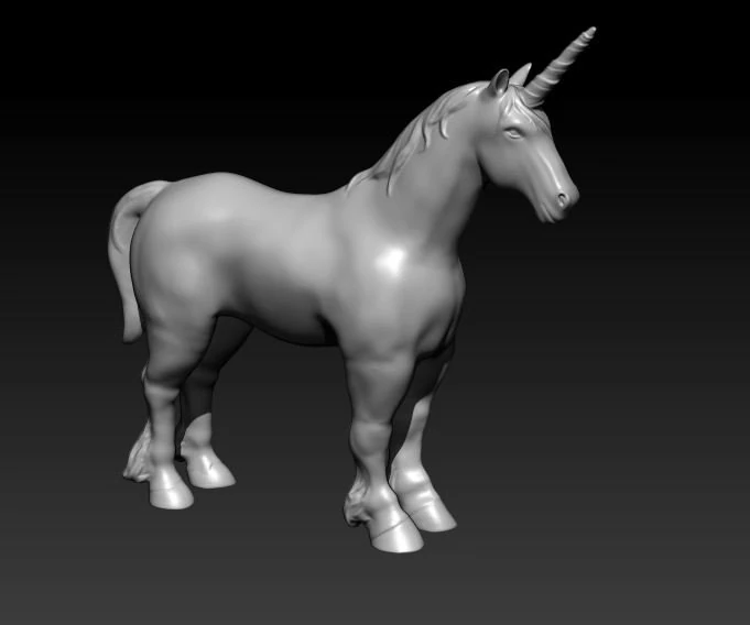 ユニコーン 3Dモデル .c4d .max .obj .3ds .fbx .stl .blend 
