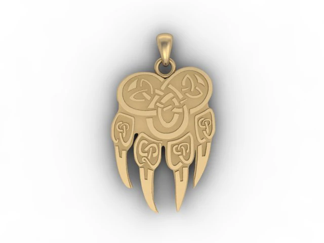 paw pendant 3D Print Model .c4d .max .obj .3ds .fbx .stl .blend 