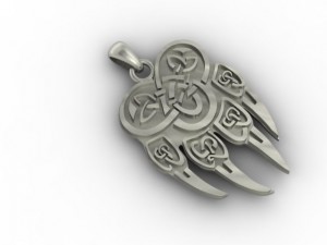 paw pendant Model Cetak 3D